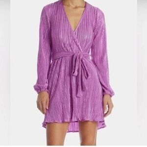 Bardot BELLISSA PLEAT DRESS Pink Shine Size 8 /‎ L